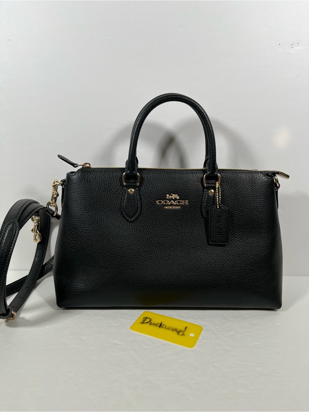 Coach Georgia Satchel pebble leather Gold/Black NWT